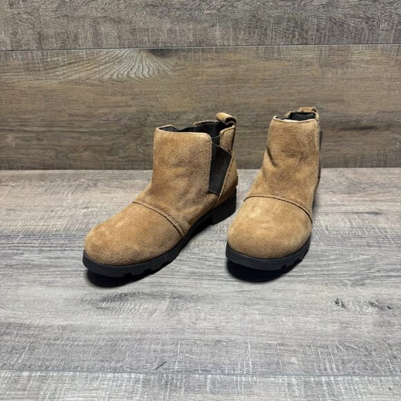 Sorel Emelie Brown Suede Ankle Boot Youth Size 2 - Picture 1 of 7